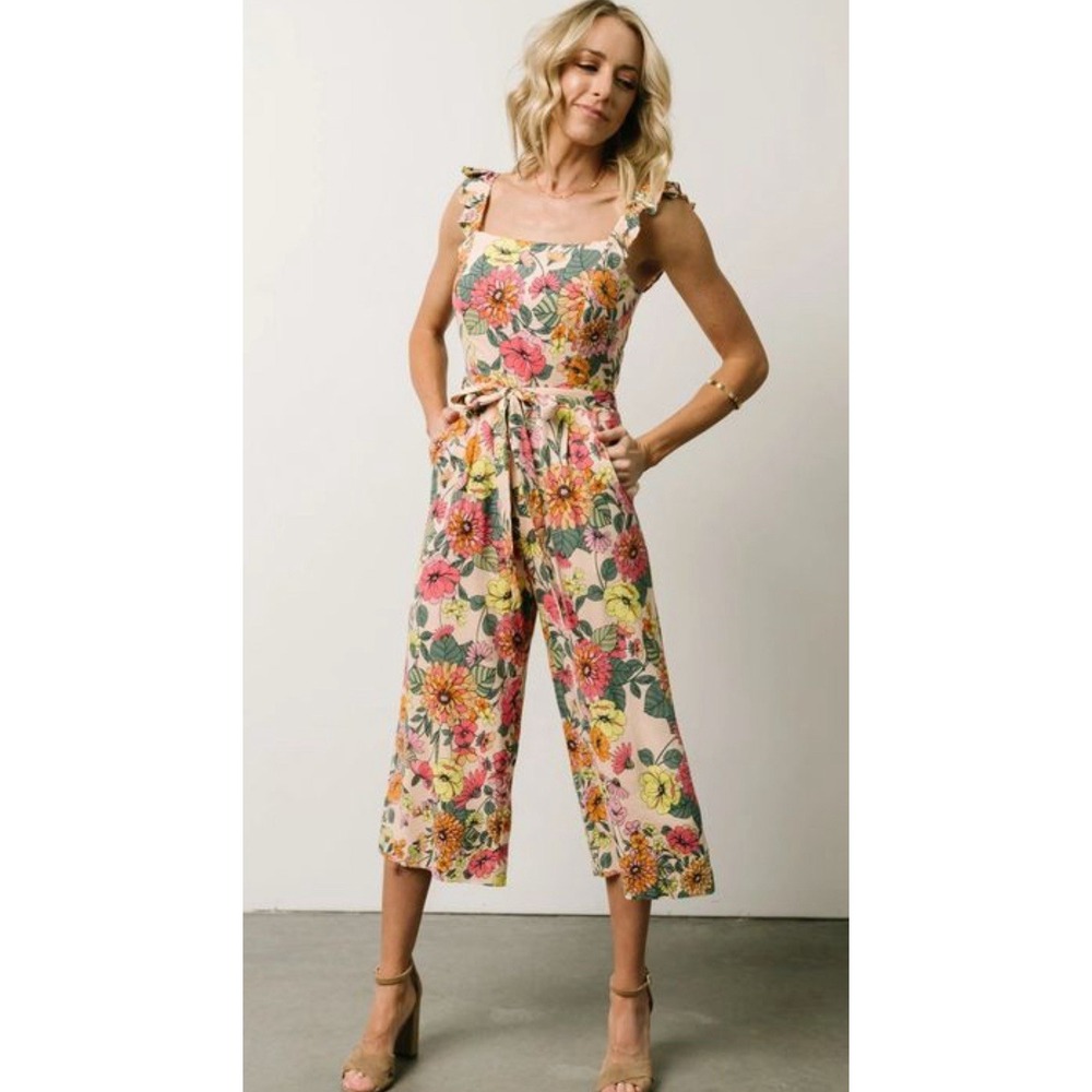 Baltic Born Pink Floral Wide-Leg Jumpsuit